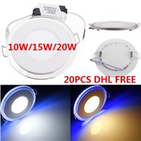 new 20 PCS 15W 20W AC 85-265V Acrylic LED Recessed Downlight Panel Ceiling Wall Light Cool White Warm White For Home Decoration