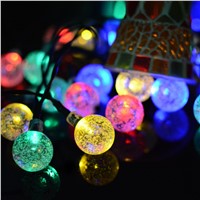 Dcoo String Lights Battery Operated Timer 30 LED Bubble Crystal Ball Holiday Party Lights Globe Light String Outdoor Lighting