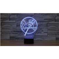 Baseball Team New York Yankees Fans Night Lamp 3D LED Night Light Colorful Gradient Atmosphere Lamp drop ship