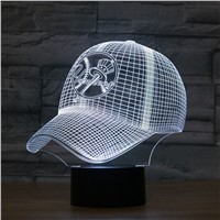 New York Yankees Baseball Team Cap 3D Light Hat Nightlight Led Desk Table Lamp for Kids Sleeping Light Light Up Toy