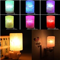 Cylinder Crystal Salt Lamp LED Mini Wall Lamps with Multi-Color Changing Bulb Air Purifying Dercor for Bedroom Corridor --M25