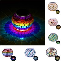 Mosaic Solar Light RGB Glass Ball Solar Powered Rechargeable Waterproof LED Garden Lamp For Decoration Party Xmas Color Changing