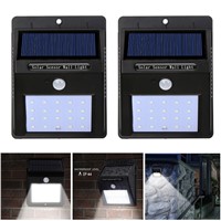 Jiawen 2pcs/lot  LED Solar Lamp Waterproof PIR Motion Sensor Solar Light Power Garden LED Solar Light Outdoor ABS Wall Lamp