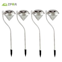 ZPAA 12pcs Waterproof Outdoor Solar Power Lawn Lamp LED Spot Light Stainles Steel Solar Landscape Garden Path Luminaria Light
