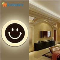 LumiParty Creative LED Smile Face Wall Lamp Simple Kids Cartoon Bed Room Light Ultra-thin Acrylic Porch Aisle Lanterns Passage