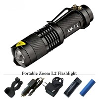 3000 lumens 5 mode waterproof led flashlight x900 cree xm-l2 T6 Mini zoom rechargeable battery 18650 lamp torch lantern