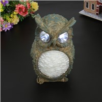 1pcs Owl Designed Solar Powered Led Lamp Waterproof Outdoor Garden Yard Lawn Resin Lamp 6-9h Working Time