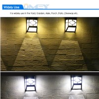 2LEDs Solar Light By Solar Powered Outdoor Lighting IP65 Waterproof Garden Yard Path Fence Wall Lamp with Light Control