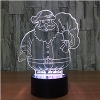 Santa Claus 3D Illusion LED Animal Table Lamp Night Light 7 Color Change Living Room Light 3d Led Bulbing Lamp  As Christma Gift
