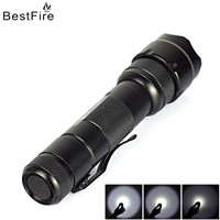 Bestfire wf-502b flashlight xm-l t6 5-mode 810 lm white led flashlight torch with led lamp clip For 18650 Rechargeable Battery