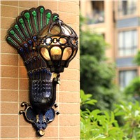 Outdoor waterproof European retro wall lamp living room courtyard balcony corridor aisle Chinese style LED backdrop lighting