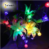 TSLEEN Silver Wire String Lights Ball Fariy Led Iron 2M 20Leds Warm White/Colorful Battery Operated guirlande lumineuse LED
