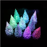 18*7.5cm 7 Colors Changing Crystal Acrylic Christmas Tree LED Night Light Tower Lamp Home Decor Xmas Light Gift