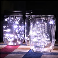 LED Fairy Light Solar For Mason Jar Lid Insert Color Changing Garden Decor