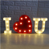 26 Letters Warm White LED Night Light Marquee Sign Alphabet Lamp For Birthday Wedding Party Bedroom Wall Hanging Party Decor