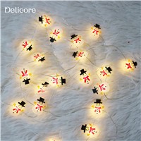 DELICORE 20 Leds Battery Operated LED Fairy String Lights Snowman Shaped Decor Lighting for Home Or Holiday Decoration S155