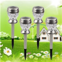 RGB / White Solar Crackle Crystal LED Lawn Lamp Light Lamp Led Solar Light with Stainless Steel Stake For Lawn Outdoor Garden