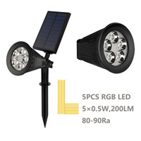 ICOCO Newest High Power Solar Power LED Lawn Light IP65 Waterproof Outdoor Garden Path Spot Lamp Colorful RGB Auto On hot sale