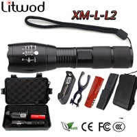 Z30Litwod XM-L2  LED flashlight Tactical Flashlight 5000 Lumens Zoomable 5 Modes LED Torch Flashlights For Camping,fishing ect