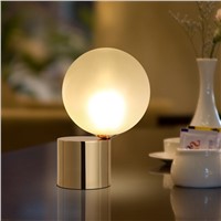 post modern glass ball table lamp romantic milky glass lampshade for bedroom bedside desk lamp Kung  table light for decoration
