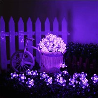 Waterproof Outdoor Solar Power Lamp Flower LED String Decoration Light Bulb 50LEDs 7M Colorful for Christmas Garden Wedding Deco