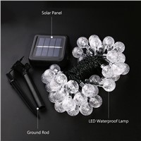 6M 40LED Crystal Ball Solar String Lights Christmas Garden Lights Outdoor Home Lawn Patio Party Holiday Decorations Warm White