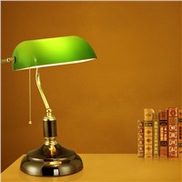 Traditional Vintage office desk lamp with switch bedroom Republic of China archaize Toolery glass lampshade white art decoration