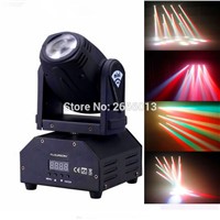 2pcs/lot 10W LED Beam Moving Head Light RGBW DMX512 Rotating Stage Effect Lamp, Sound Activated Master-slave Auto Beam Light