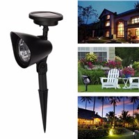 4-LED Waterproof  IP44 Solar Garden Lawn Lights Walkway Path Landscape Patio Yard Path Pond Spotlight Outdoor Lighting