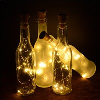 10leds/1m  Bottle Stopper Glass Wine LED Wire Copper String Lights LED Solar Copper Wire Outdoor Garden Decorative Lamp String