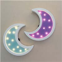 30CM Lovely Wooden Moon Night Light INS Battery Children Baby Room Decorations Table Lamp 2xAA Battery Lighting Kid&#39;s Toy Gift