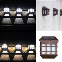 LumiParty Solar Powered LED Wall Lamp Decorative Solar Lights with Light Sensor for Outdoor Stairs Wall Garden Fence