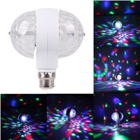 B22 6W RGB Crystal Ball Rotating LED Stage Light Bulbs Disco Lamp Magic Stage Colorful Light Double-headed for Party