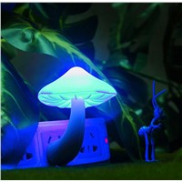 LumiParty Small LED Lava Lamps Portable Mushroom Night Light Bedside Wall Lamp Blue Light