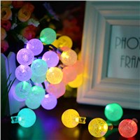 Dcoo 2 Pieces Solar Powered String Lights 30 Leds Lights Outdoor Globe Ball Sloar String Party Garden  Lights Wedding Decoration