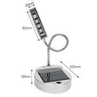 ITimo USB Charge Gooseneck Style Desktop Table Lamp Hot Reading Flexible 4 LED Desk Night Light Solar Battery Powered