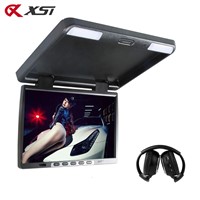 XST 17 Inch HD Car Flip Down 1440900 TFT LCD Monitor Roof Mount Player IR Transmitter Adjustable View Screen Dome LED Light