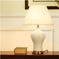 TUDA LED Table Lamp for Living Room Simple Modern European Fashion Full Copper Ceramic Table Lamp
