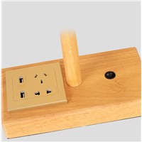 led e27 Chinese Wooden Fabric LED Lamp.Table Light.Table Lamp.Desk Lamp.LED Desk Lamp With Soket And USB Charger For Bedroom