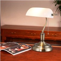 Traditional Vintage office desk lamp switch bedroom Republic of China archaize Toolery glass lampshade white art decoration