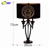 FUMAT Modern Simple Classical Table Lamp Metal Table Lamp For Living Room Hotel Deco Bedside Light Luxury Fabric Desk Lamp H73cm