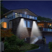 36 LED Street Solar Gutter Lights Wall Sconces with Mounting Pole 36LED Outdoor Motion Sensor Detector Light for Barn Porch Lamp