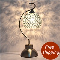 Traditional Tiffany Desk Lamp Shell Lamp Shade Country Style Bedside Lamp brass color romantic and warm white E27 led bulb