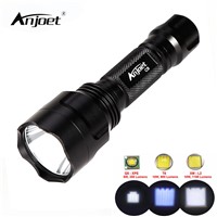 ANJOET C8 Self-defense flashlight 5 modes XML T6 Q5 L2 LED 1198LM Aluminum Single file Tactics Torches Lamp for Camping Cycling