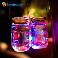 LumiParty LED DIY Light String Solar Battery Operated Mason Jar Lid Insert Copper Fairy Strip Wire Outdoor Party Decoration Nigh