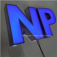 outdoor blue 3d sign board light up letters