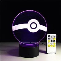 Elf Ball Lamp Acrylic 7 Color Changing USB charge 3D LED night light with 3D luminous Decor table lamp Colorful Atmosphere Lamp