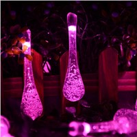 ALMGD 30leds 7M Solar Outdoor String Lights Water Drop solar powered string lights Christmas Decorative Light for Party