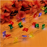 2mm 20 LED Beam Butterfly-Shaped Copper Wire Light String Xmas Garland Party Wedding Decoration Christmas Flasher Fairy Lights