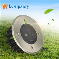 LumiParty Outdoor Solar LED Buried Floor Lights Waterproof Stainless Steel Ground Garden Lamp Solar Lighting for Yard Driveway